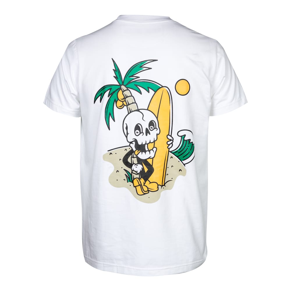Camiseta Rock or die  Good Vibes Hombre Blanca - Imagen 3