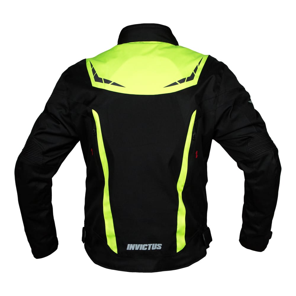 Chaqueta corta de moto hombre Invictus Atlas  Black Fluo - Imagen 2