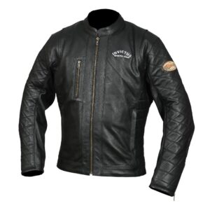 Chaqueta de moto cuero vintage Hector negra