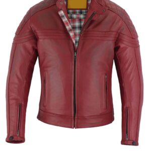 Chaqueta de moto de cuero Invictus Eros Roja