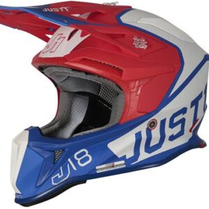 CASCO MOTOCROSS  JUST1 J18 VERTIGO BLUE WHITE RED