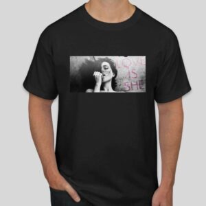 Camiseta Rock or die  Love Is She Hombre Negra