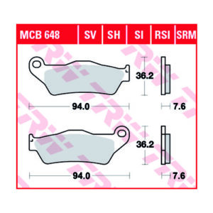 PASTILLA FRENO MOTO ORGANICA TRW MCB648SI