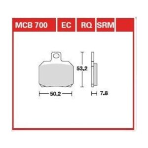 Pastilla Freno Moto Sinterizada TRW Mcb700Sh