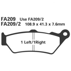 PASTILLA FRENO MOTO SINTERIZADA EBC FA209/2HH