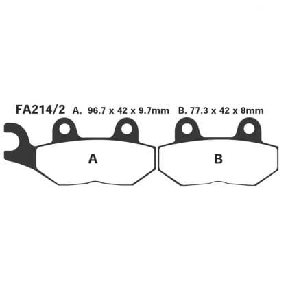 PASTILLA FRENO MOTO SINTERIZADA EBC FA214/2HH