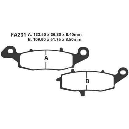 PASTILLA FRENO MOTO SINTERIZADA EBC FA231HH