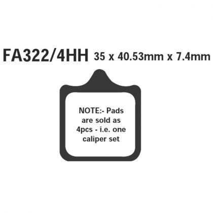 PASTILLA FRENO MOTO SINTERIZADA EBC fa322/4hh