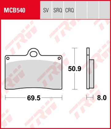 PASTILLA FRENO MOTO SINTERIZADA TRW MCB540SV