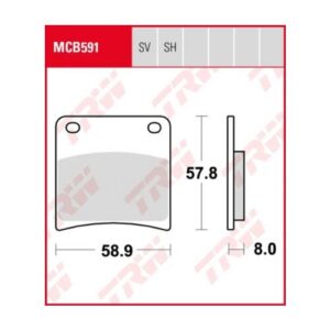 PASTILLA FRENO MOTO SINTERIZADA TRW MCB591SV