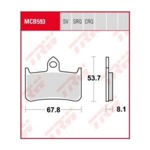 PASTILLA FRENO MOTO SINTERIZADA TRW MCB593SV