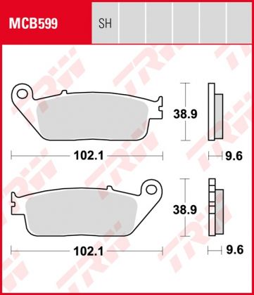 PASTILLA FRENO MOTO ORGANICA TRW MCB599
