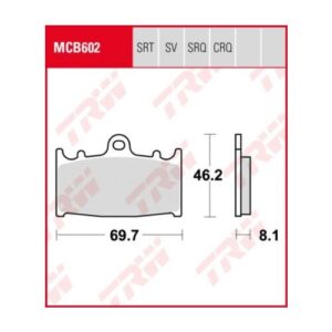 PASTILLA FRENO MOTO SINTERIZADA TRW MCB602SV