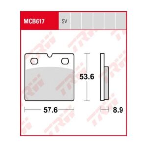 PASTILLA FRENO MOTO SINTERIZADA TRW MCB617SV