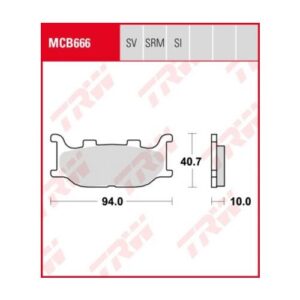 PASTILLA FRENO MOTO SINTERIZADA TRW MCB666SV