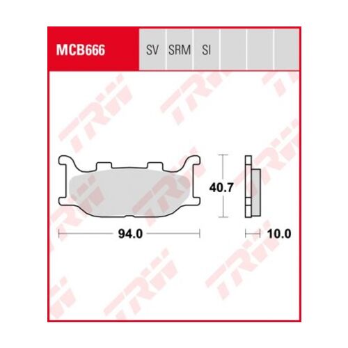 PASTILLA FRENO MOTO SINTERIZADA TRW MCB666SV