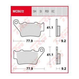 PASTILLA FRENO MOTO SINTERIZADA TRW MCB672SH
