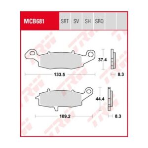 PASTILLA FRENO MOTO SINTERIZADA TRW MCB681SV