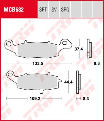 PASTILLA FRENO MOTO SINTERIZADA TRW MCB682SV