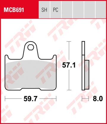 PASTILLA FRENO MOTO SINTERIZADA TRW MCB691SH