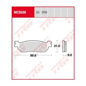 PASTILLA FRENO SCOOTER ORGANICA TRW MCB699LC