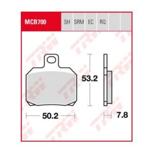 PASTILLA FRENO SCOOTER ORGANICA TRW MCB700LC