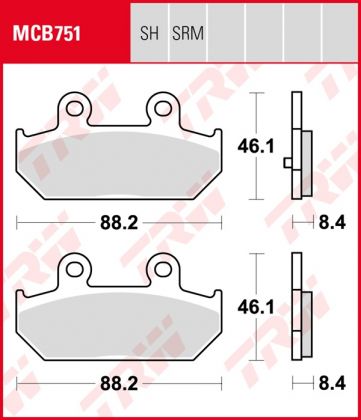 PASTILLA FRENO SCOOTER SINTERIZADA TRW MCB751SRM