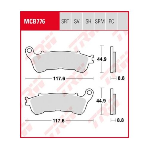 PASTILLA FRENO MOTO SINTERIZADA TRW MCB776SV