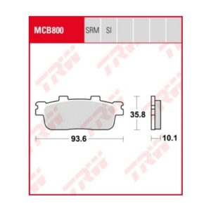 PASTILLA FRENO SCOOTER ORGANICA TRW MCB800LC