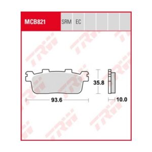 PASTILLA FRENO SCOOTER SINTERIZADA TRW MCB821SRM