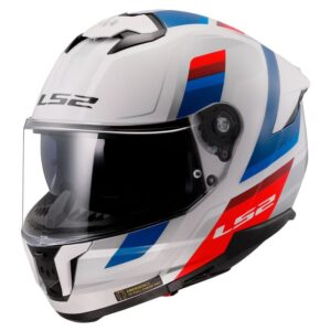 CASCO MOTO INTEGRAL LS2 FF808 STREAM II VINTAGE WHITE BLUE RED (E22.06)