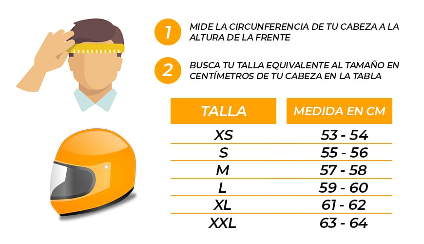 Cómo medir la cabeza para elegir la talla de casco de moto