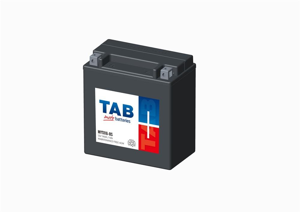 BATERIA MOTO YTX16-BS AGM SIN MANTENIMIENTO TAB CON LISTADO DE MOTOS COMPATIBLES