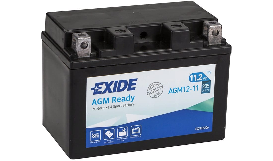 BATERIA MOTO PRECARGADA AGM 12-11 EXIDE EQUIVALE A YTZ14-BS