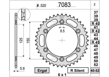 PIÑON OGNIBENE 45 D mod 7083 term Z45