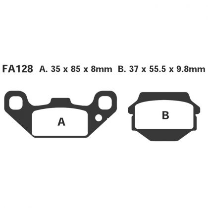 Pastillas de Freno Moto R EBC FA128R Kawasaki KFX 250 MOJAVE (us-modell: KSF250) 1989-2004