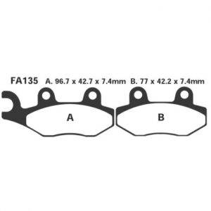 Pastillas de Freno Moto R EBC FA135R Kawasaki D-tracker 125 (klx 125/supermoto) 2010-2012
