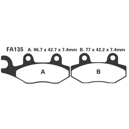 Pastillas de Freno Moto R EBC FA135R Kawasaki D-tracker 125 (klx 125/supermoto) 2010-2012