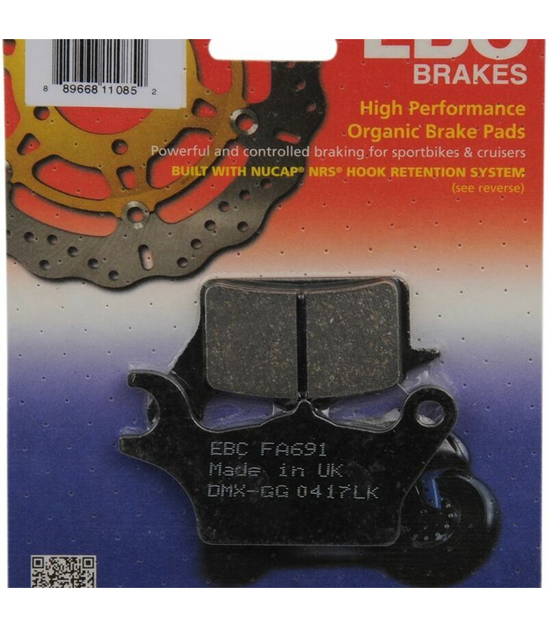 Pastillas de Freno Moto EBC FA691 Honda SUPER CUB C125 ABS 2019-2021