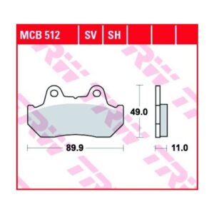 Pastillas de Freno Sinterizadas Touring TRW MCB512SH Honda CB 1100 F/f2 SUPER BOL D’or 1982-1984