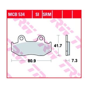 Pastillas de Freno Sinterizadas Racing Metal TRW MCB534SRM Honda MTX 125 1983-1987