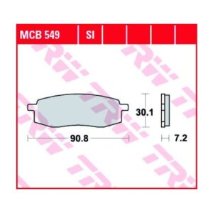 Pastillas de Freno TRW MCB549 Yamaha TT 350 S 1986-1989