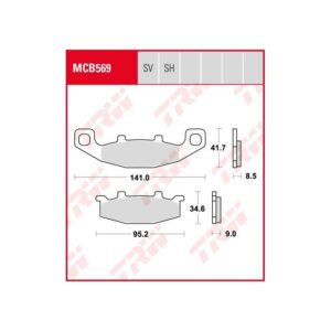 Pastillas de Freno Sinterizadas Touring TRW MCB569SH Kawasaki GPX 600 R 1988-1990