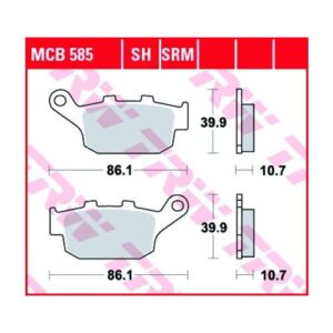 Pastillas de Freno Sinterizadas Racing Metal TRW MCB585SRM Honda FES 250 FORESIGHT (4-takter) 2000-2001