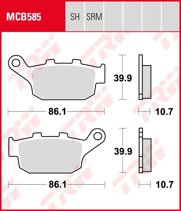 Pastillas de Freno Sinterizadas Racing Metal TRW MCB585SRM Honda FES 250 FORESIGHT (4-takter) 2000-2001
