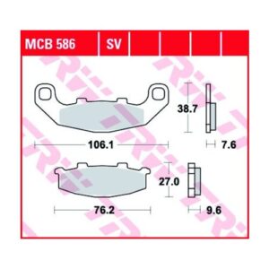 Pastillas de Freno Trw Suzuki Rgv 250 Post. — MCB586SV