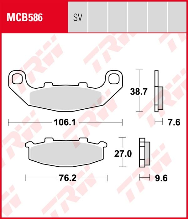 Pastillas de Freno Trw Suzuki Rgv 250 Post. — MCB586SV