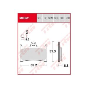 Pastillas de Freno Trw Srq Circuito y Entrenos Yamaha Yzf...