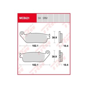 Pastillas de Freno Sinterizadas Touring TRW MCB631SH BMW C 600 SPORT 2012-2015