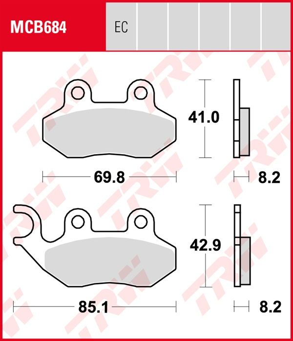 Pastillas de Freno TRW MCB684 Sym ALLO 125 Desde 2012